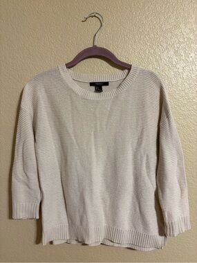 Forever 21 Cream Crewneck Knit Sweater